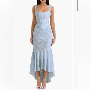 House of CB Cesca Floral Ruched High-Low Corset Dress